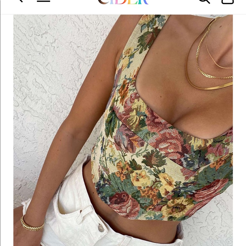 SOLD Vintage Corset Crop Top